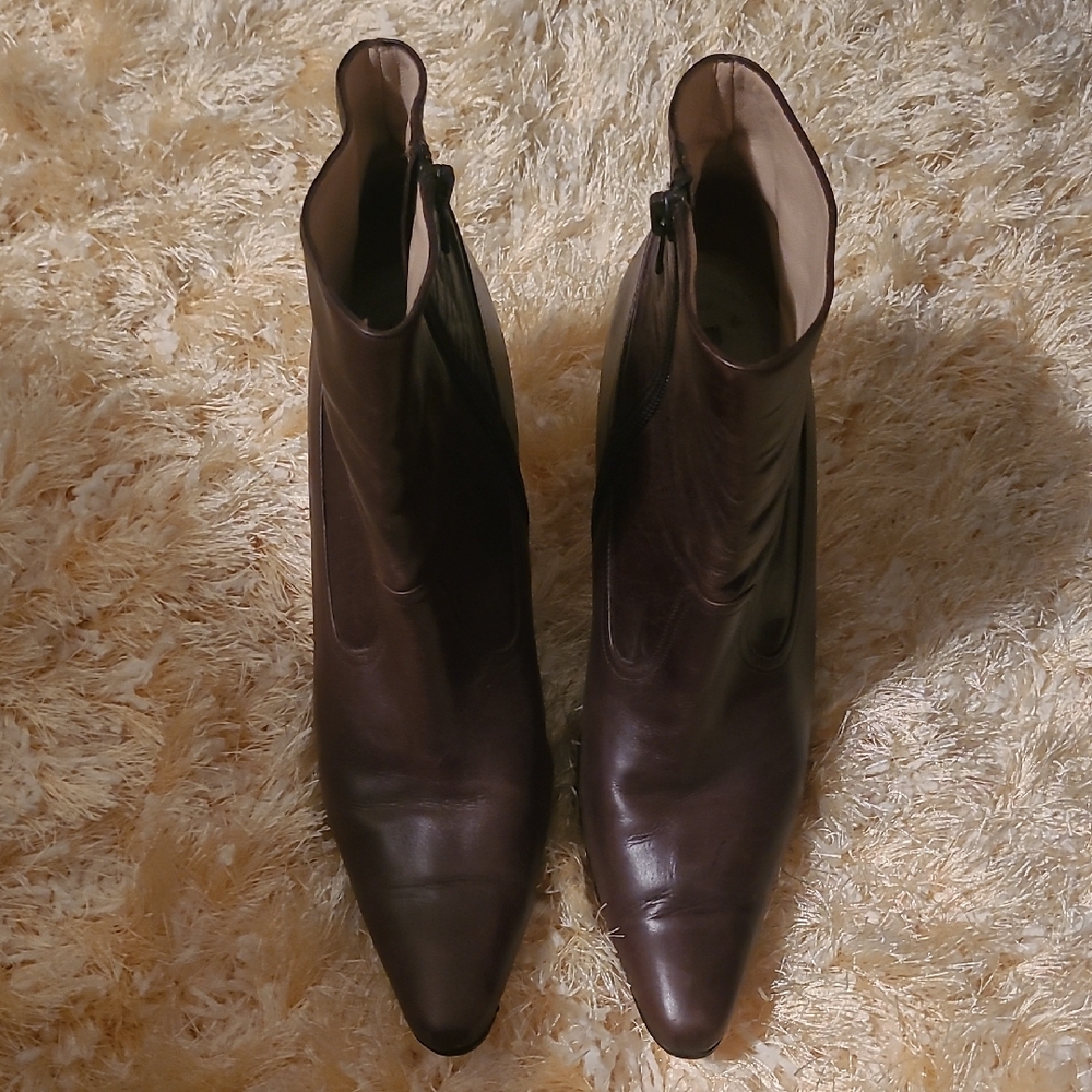 Manolo Blahnik Dark Brown Ankle Boots